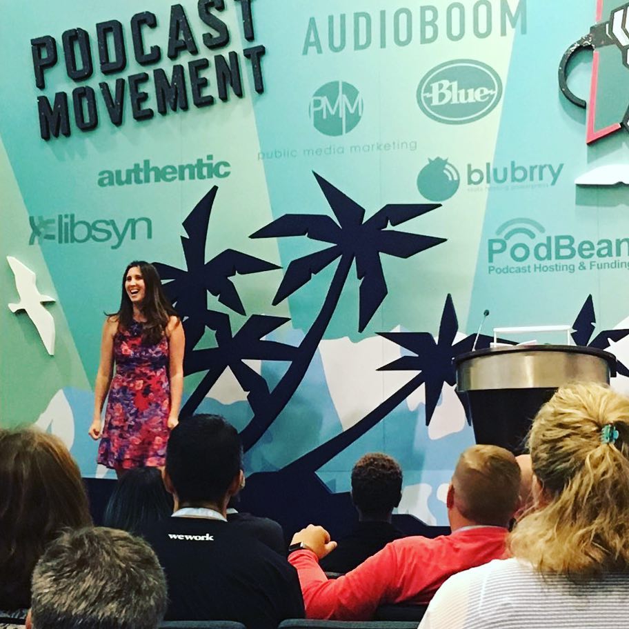  Cathy speaking at    Podcast Movement    2017  