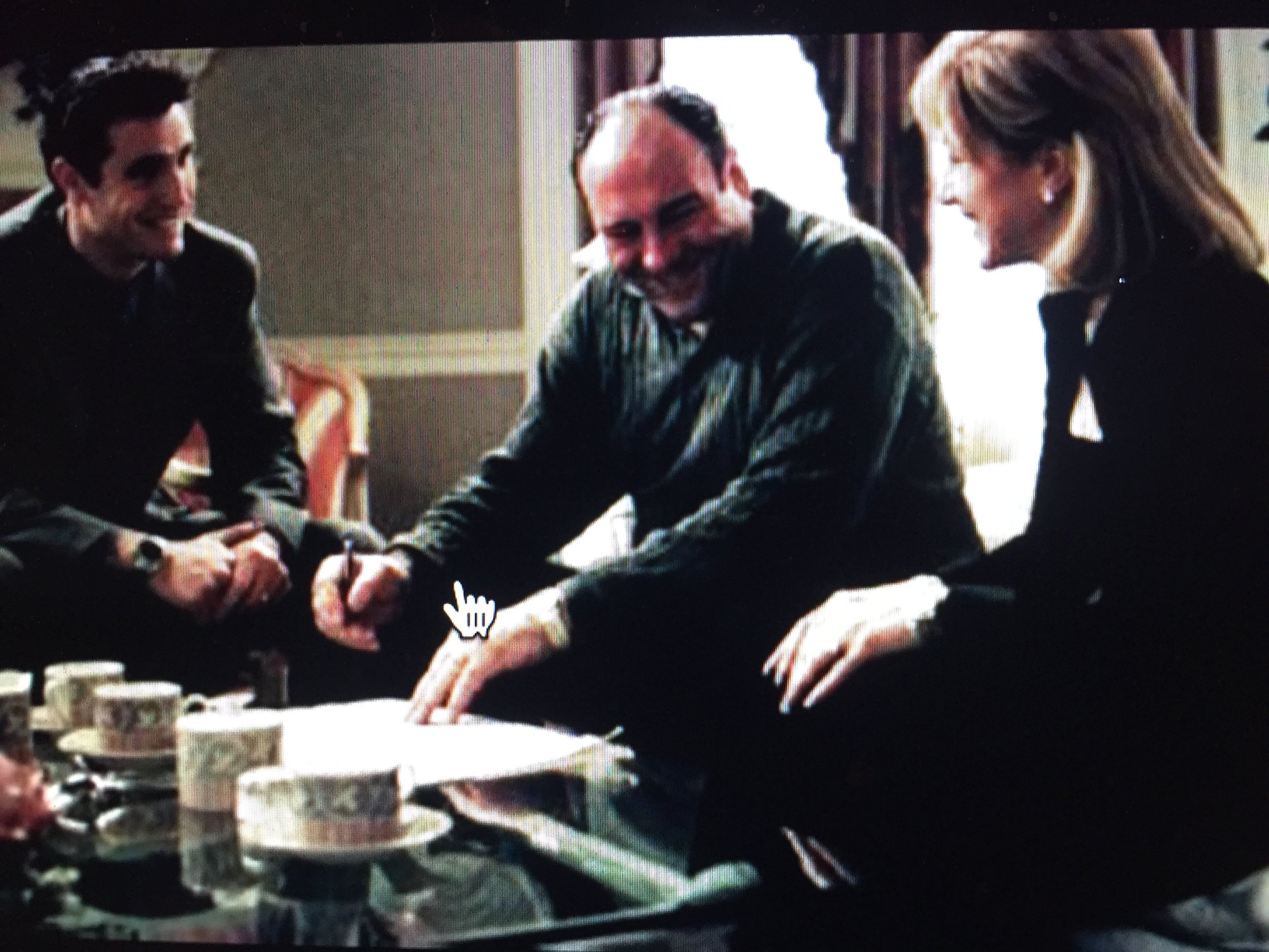   Matt (left) with James Gandolfini and Edie Falco on  The Sopranos 